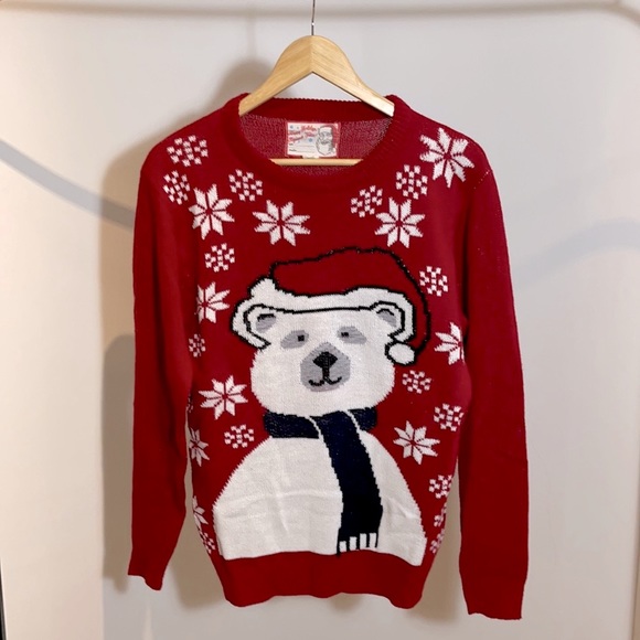 Christmas Polar Bear Knit Sweater